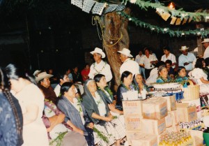 Wedding party attendees and the Guelaguetza