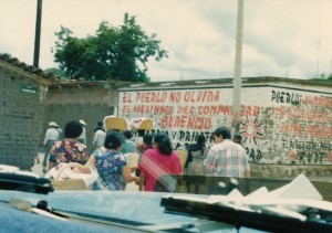 Wall slogan memorialized Audencio Hernandez, killed for publicly criticizing the PRI town leaders.