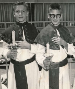 Billy with partner Don Kelly as altar boys at Immaculate Conception